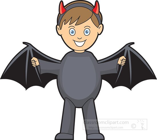 halloween devil bat costume 09 clipart