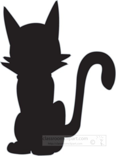 halloween clip art black and white cat
