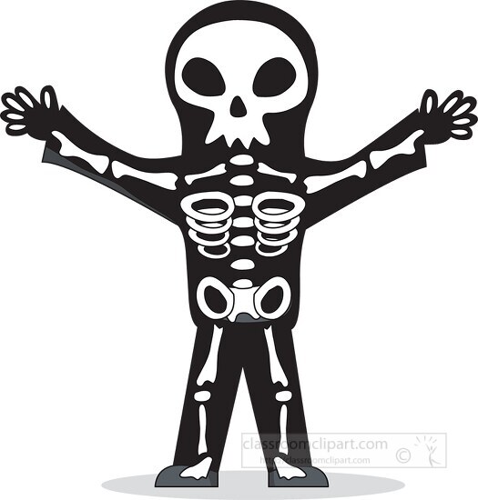 halloween skeleton costume 01 clipart