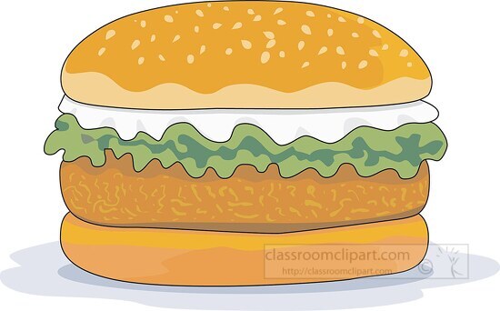 hamburger on a bun with cheese lettuce