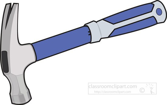 hammer with purple handle clipart