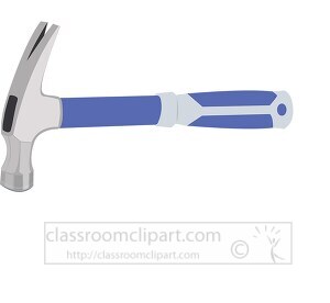 hammer with purple handle flat style clipart