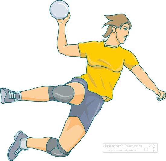 handball player throwing ball sport clipart