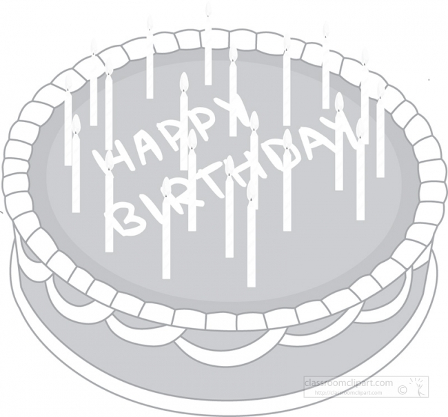 happy birthday cake gray