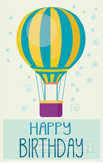 happy birthday hot air balloon clipart 2