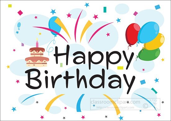 Birthday Clipart-happy birthday wish balloons cake clipart