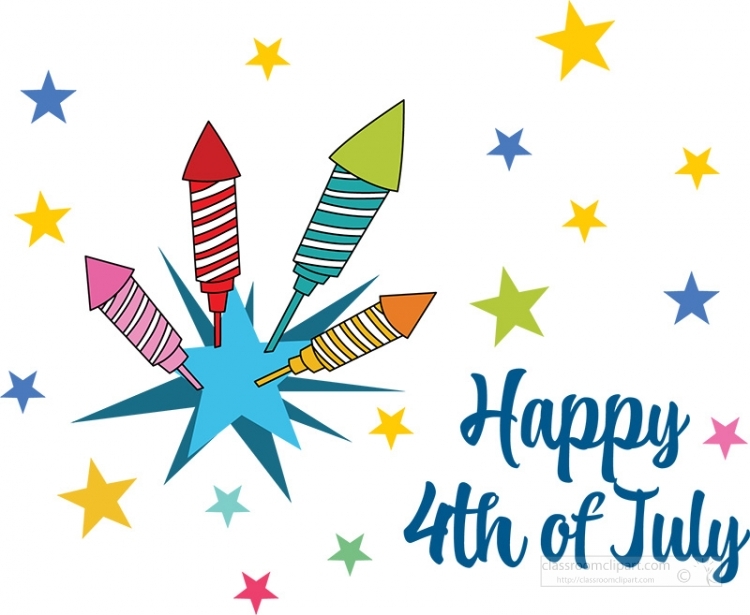 happy fourth july fireworks clipart