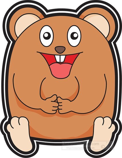 happy funny hamster clipart