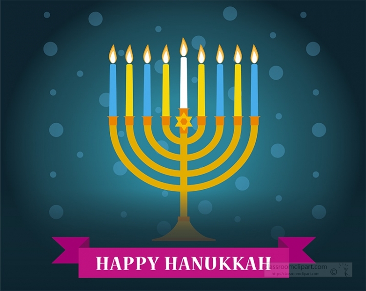 happy hanukkah lighted menorah hanukkah holiday clipart