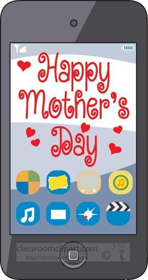 happy mothers day message on phone clipart.eps
