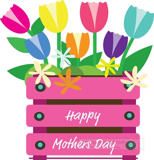 happy mothers day tulip flowers clipart