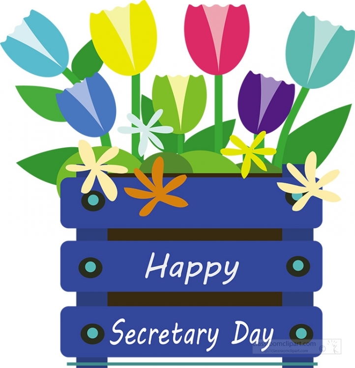 happy secreatries day flowers clipart