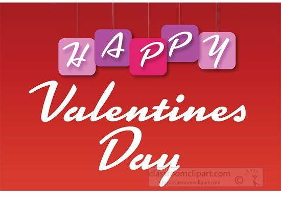 happy valentines day red background clipart