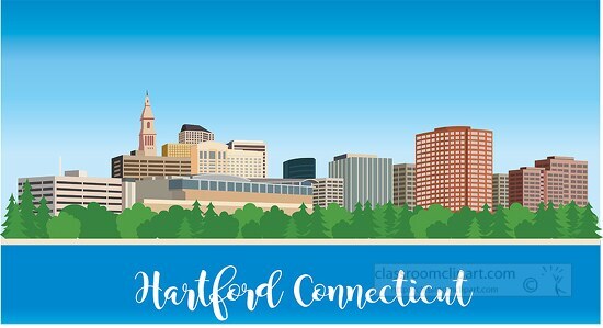 hartford connecticut with city state name clipart