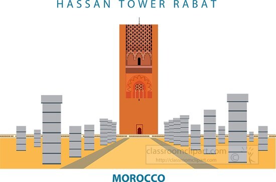 hassan tower rabat morocco clipart