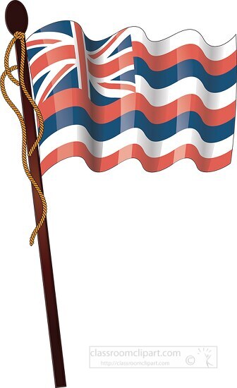 hawaii flag on a flagpole