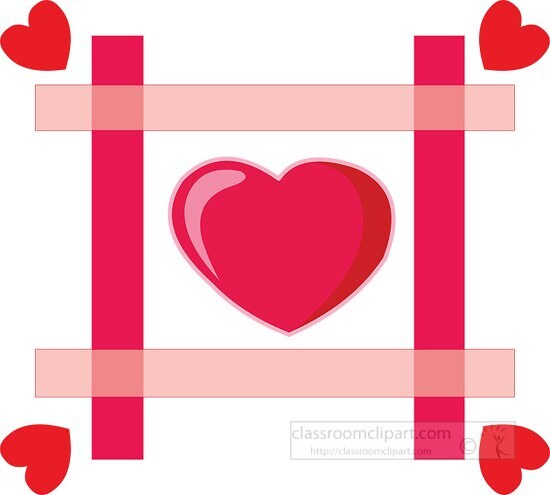 heart in center of frame with little hearts clipart