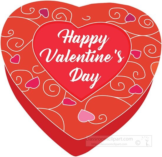 heart shaped box of candy happy valentines day clipart