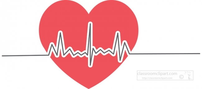 heart with EKG segments intervals health gray color