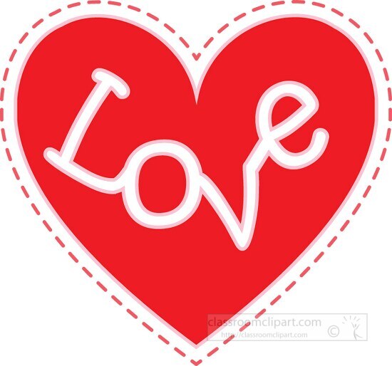 heart with word love clipart