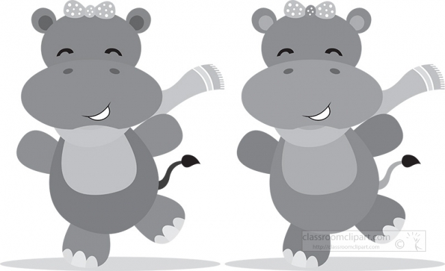 hippo cartoon gray color