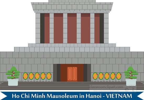 ho chi minh mausoleum in hanoi vietnam clipart