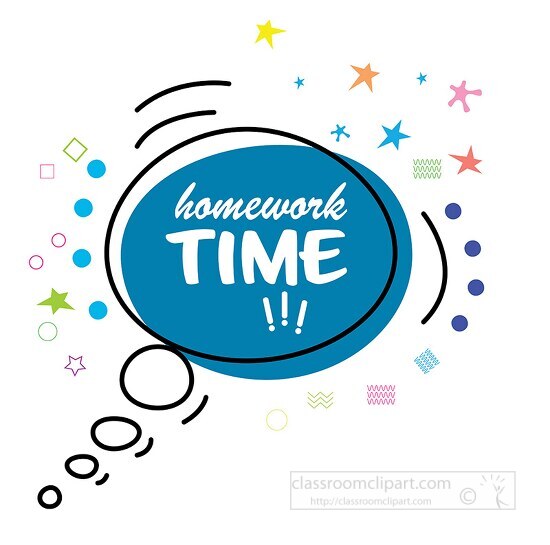 homework time thought bubble clipart