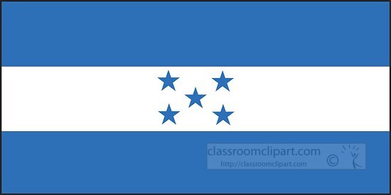 Honduras flag flat design clipart