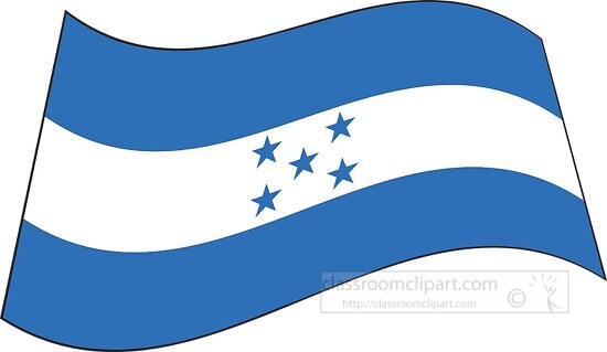 Honduras flag flat design wavy clipart