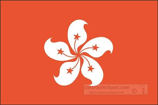 Hong Kong flag flat design clipart