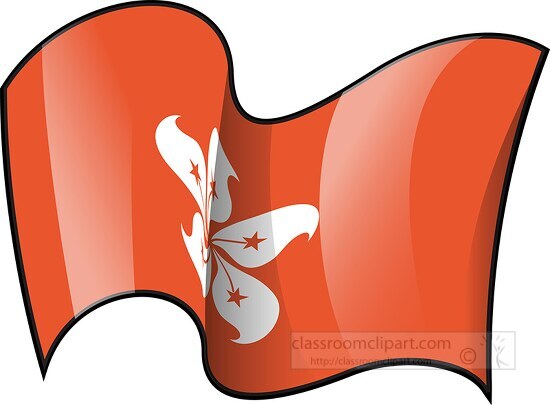 Hong Kong wavy country flag clipart