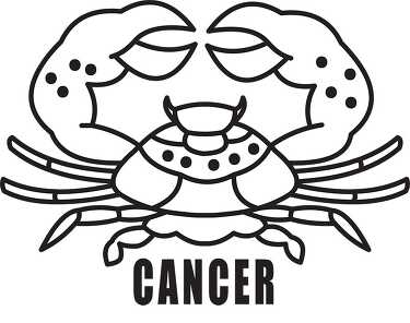horoscope cancer black outline vector clipart