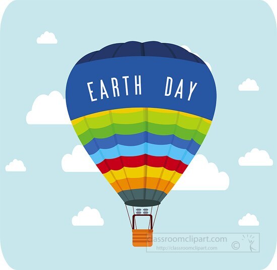 hot air balloon in the sky earth day clipart