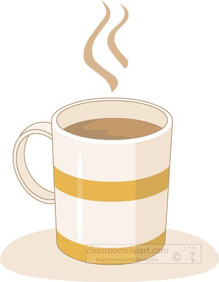 hot coffee in a mug clipart