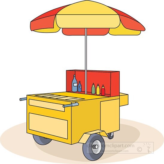 hot dog cart clipart