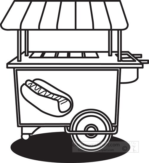 hot dog cart outline