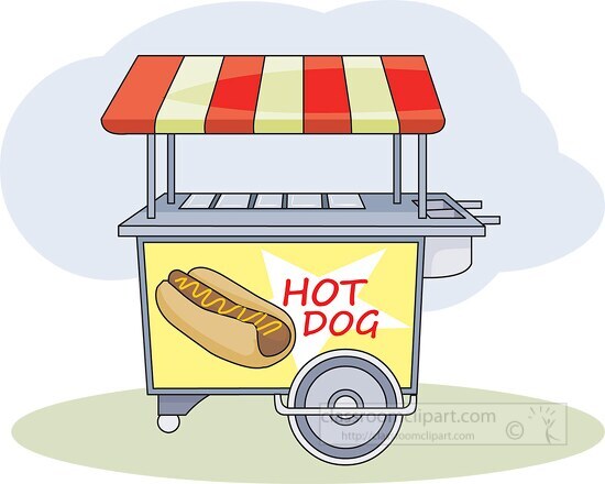 hot dog cart stand clipart
