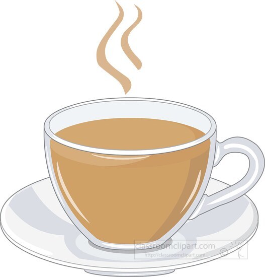 hot tea in glass cup clipart