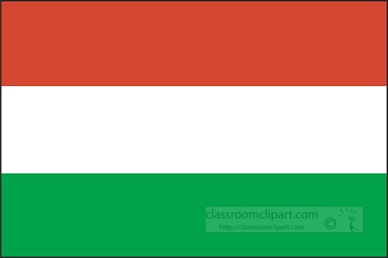 Hungary flag flat design clipart