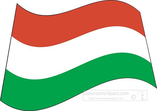 Hungary flag flat design wavy clipart