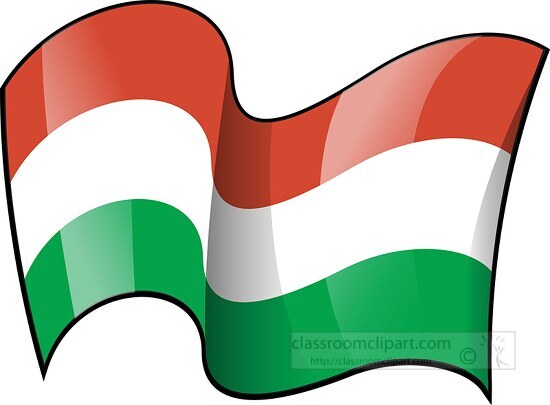 Hungary wavy country flag clipart
