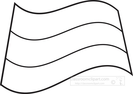World Flags Clipart-Hungary wavy flag black outline clipart