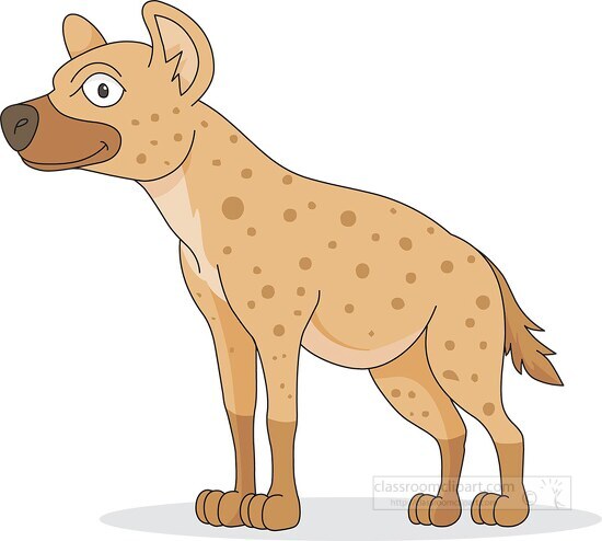 hyena african animal looking ahead clipart