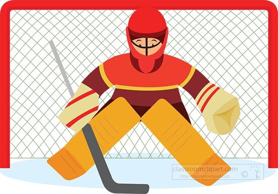 ice hockey goal keeper winter sports clipart