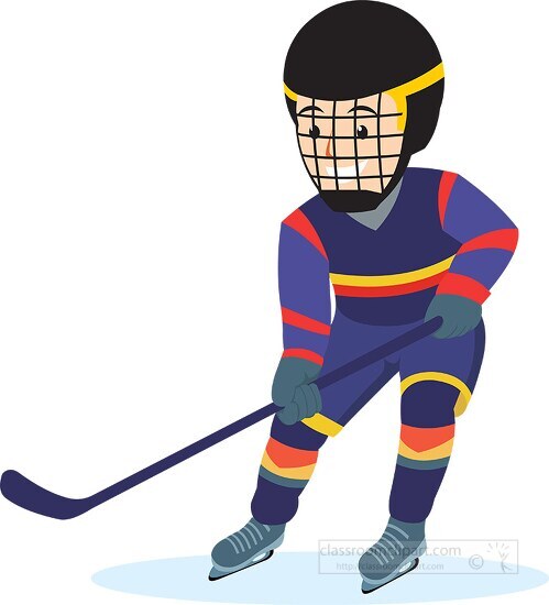 ice hockey player winter sports clipart