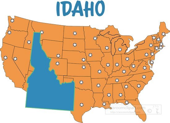 idaho map united states clipart 2