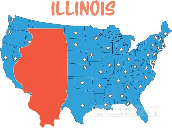 illinois map united states clipart 2