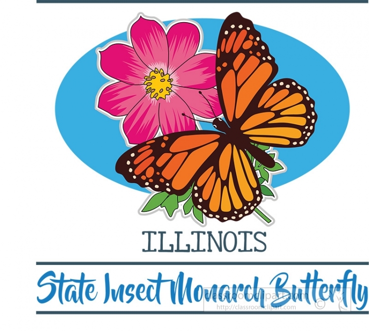 illinois state insect the monarch butterfly clipart image