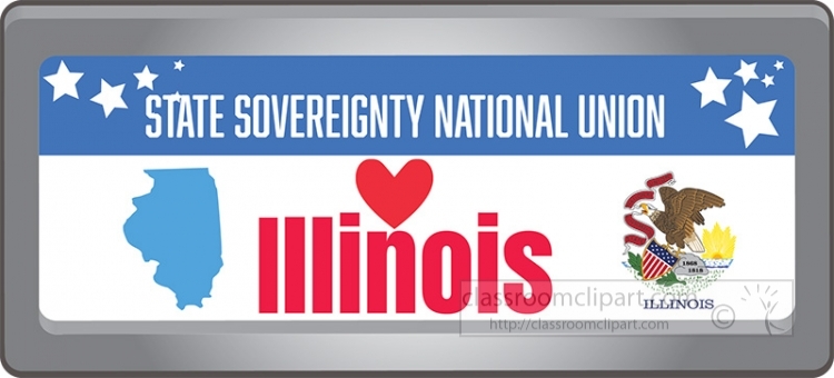 illinois state license plate with motto clipart