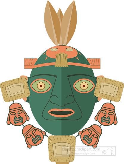 inca civilization mask clipart
